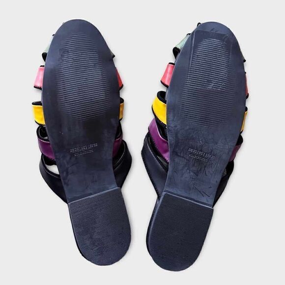 New Farm Rio Colorfully Beaded Black Sandals Mules Size US7/EU38 - Picture 7 of 8